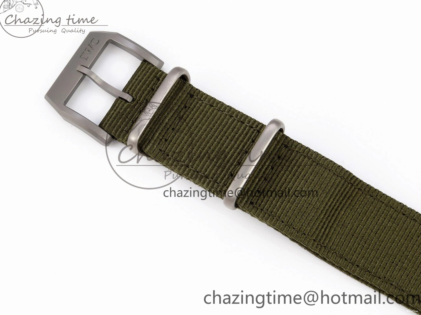 MIROTIME 0519 Mark XVIII Top Gun “SFTI” Black Ceramic IW324712 ZF 1:1 Best Edition on Green Nylon Strap A Tailored 7025